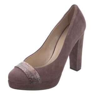 Furla Purple Suede Pumps Shoes Heels Leather Accent Size EU 40